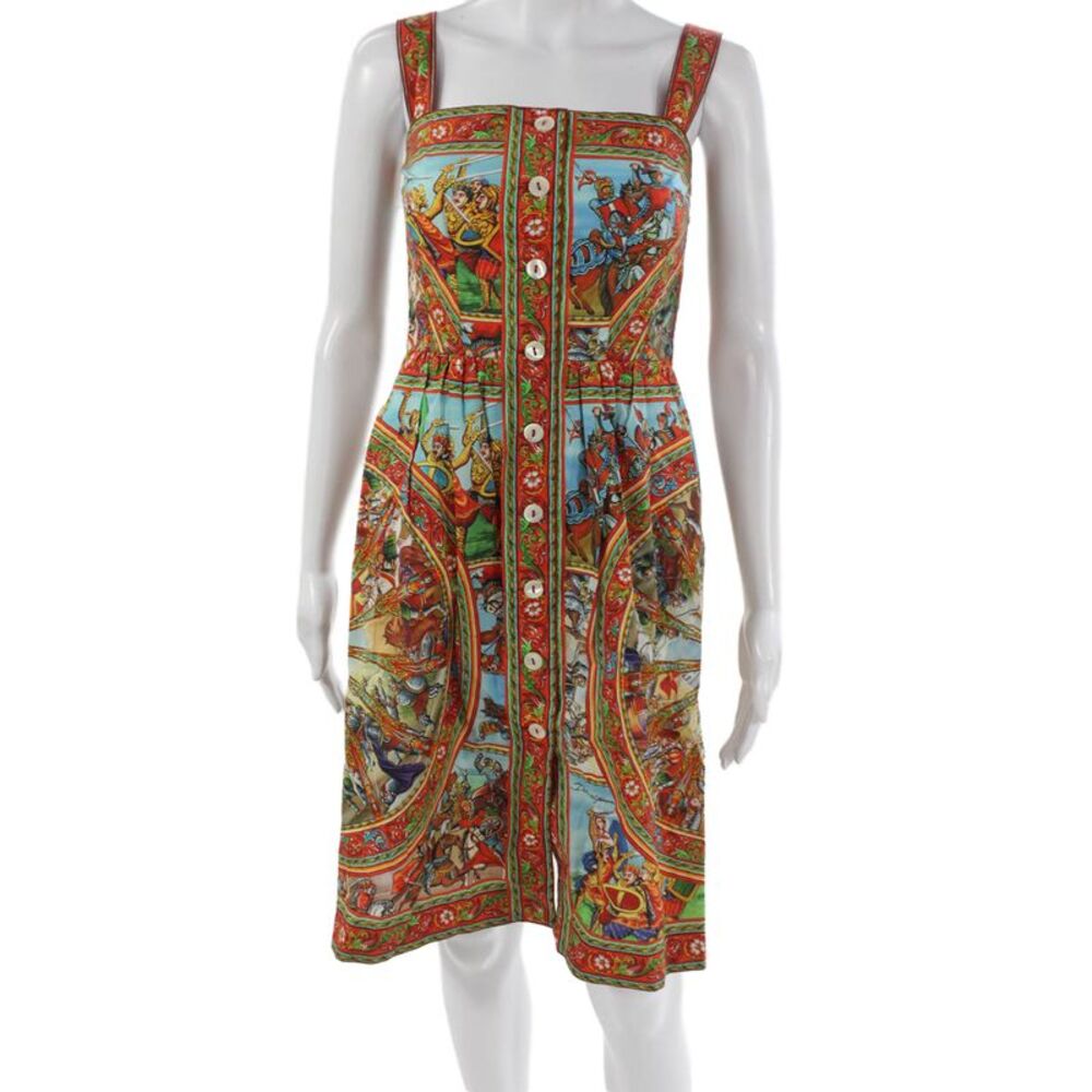 Dolce & Gabbana Women Multicolor Cotton Square Neck Playsuit Size 36